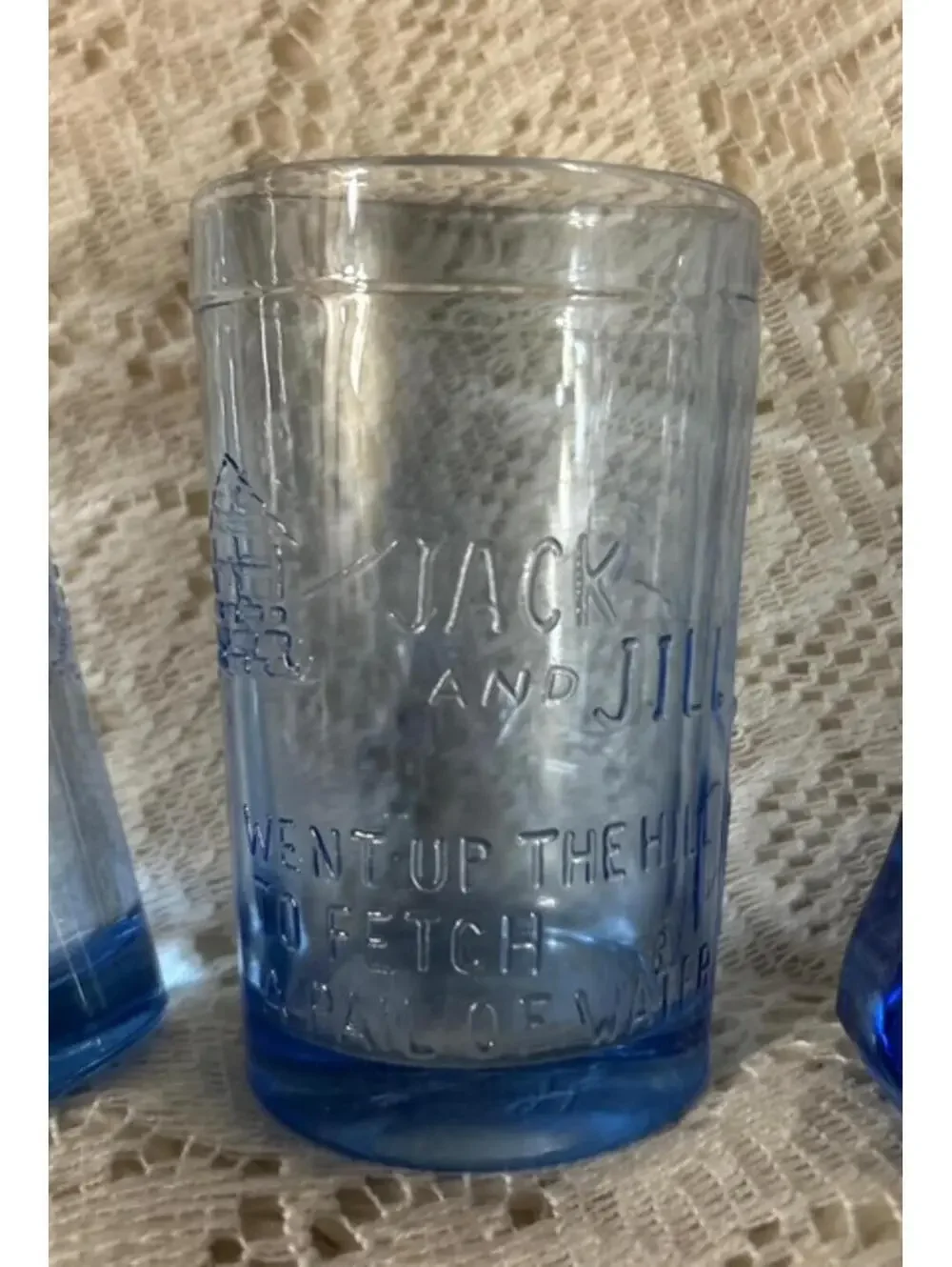 Tiara Vintage Blue Glass Pitcher and Glasses Set